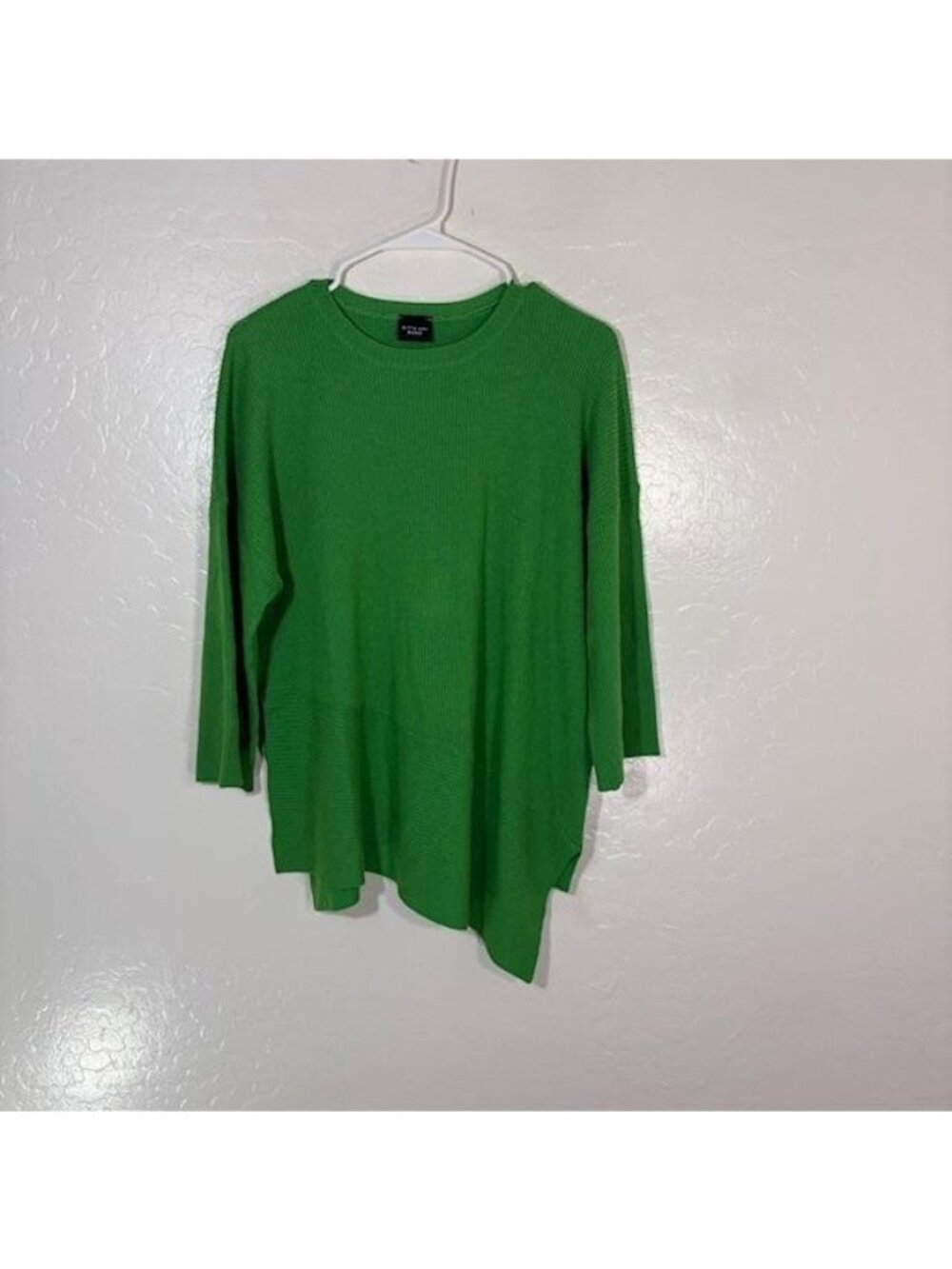 Bitte Kai Rand Sweater Womens Small Green Lyocell Wool Tunic 3/4 Sleeve Knit